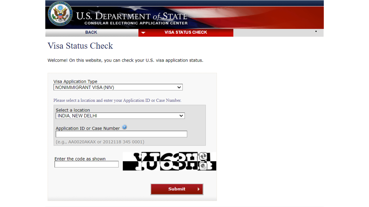 F-1 Visa Application Status Check