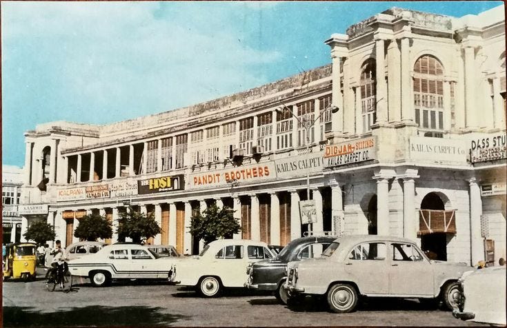 Connaught Place, Delhi, in the 80s.