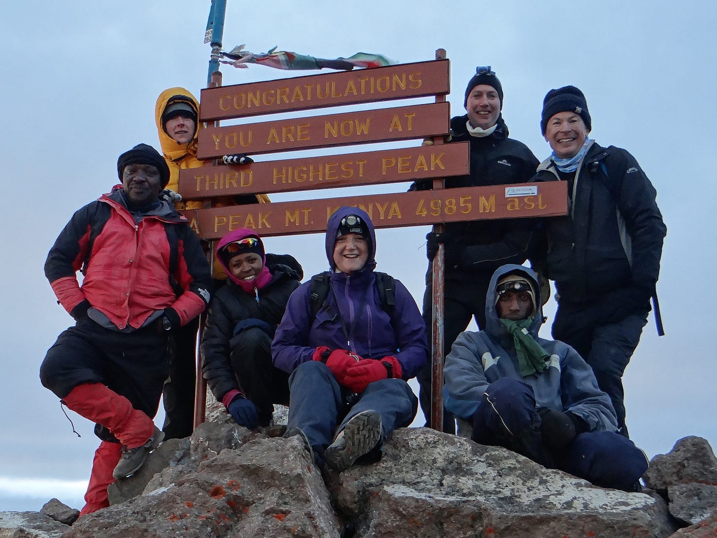 We reach the summit of Mount Kenya