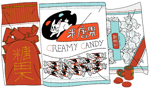 illustration of Chinese candies