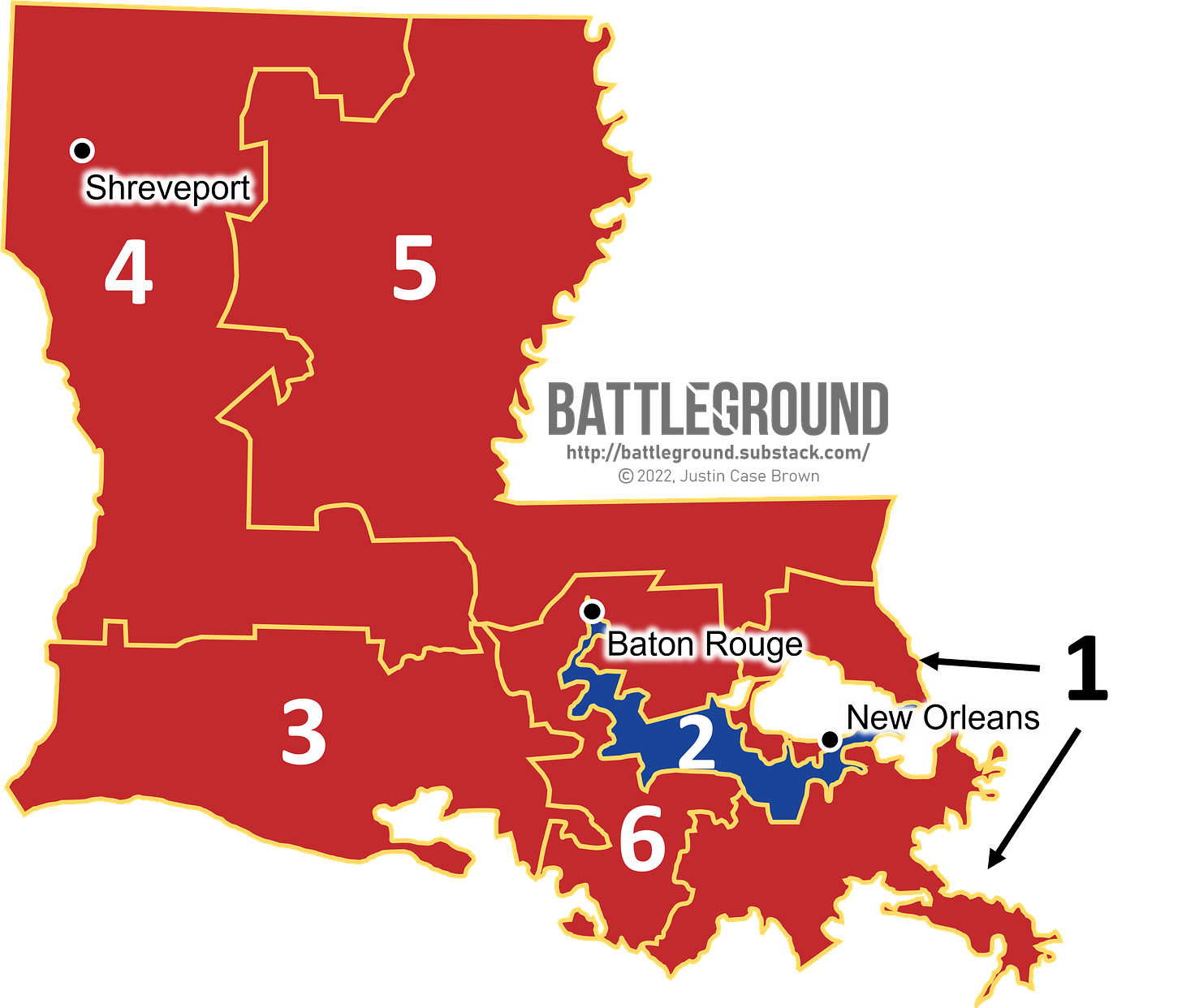 Louisiana's New Congressional Districts 2020