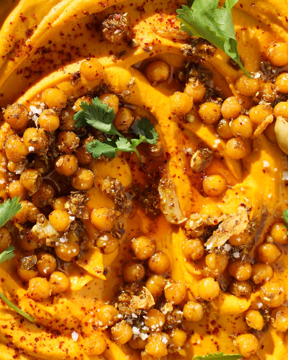 Honeynut Squash Dip with Spiced Chickpeas