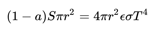 Imagem contém fórmula matemática do equilíbrio radioativo simplificado da Terra..