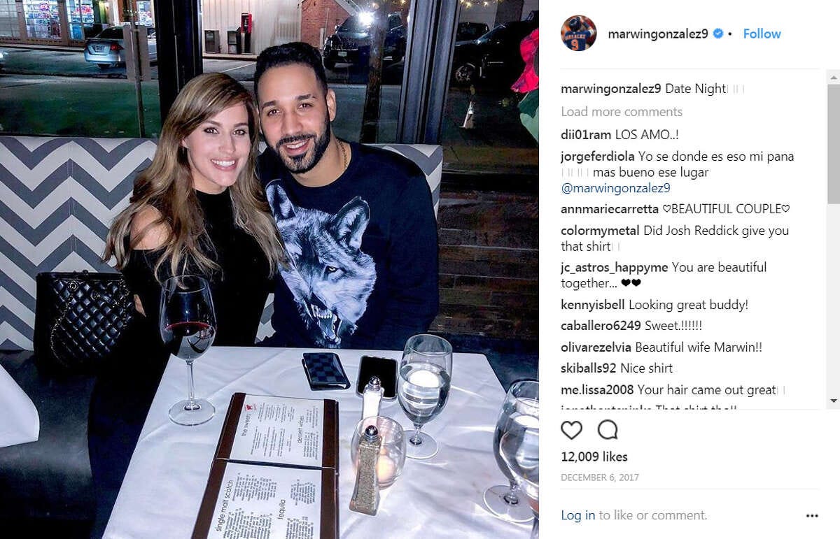 Marwin Gonzalez ... Enjoyed a date night with his wife Noel. (Instagram)