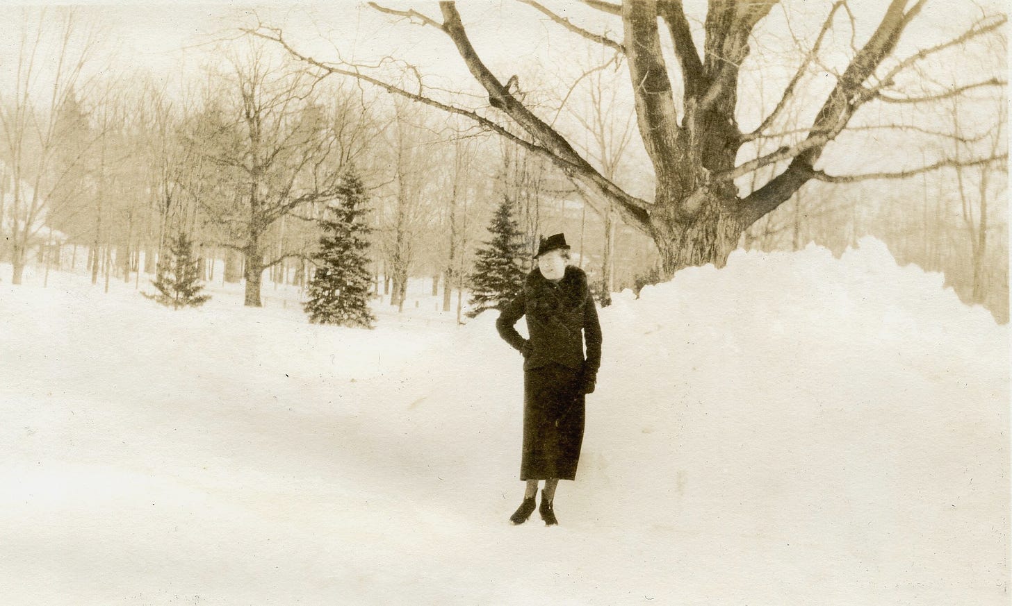 Lala Barr in  snow