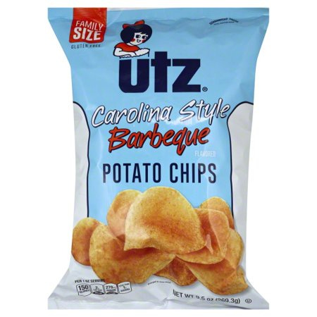 Utz Carolina Style Barbeque Potato Chips, 9.5 Oz. - Walmart.com ...
