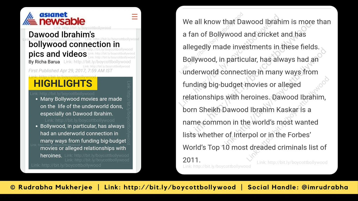 The connection between Dawood Ibrahim and the Bollywood industry