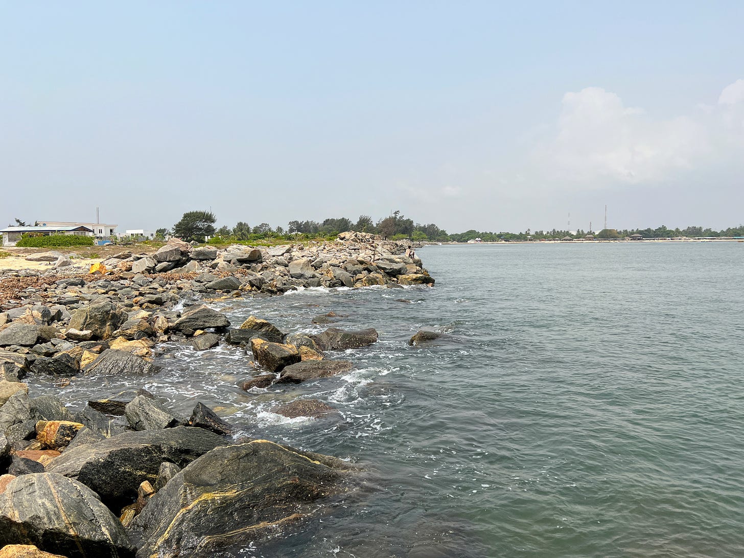 The shoreline at Takwa Bay in Lagos, Nigeria