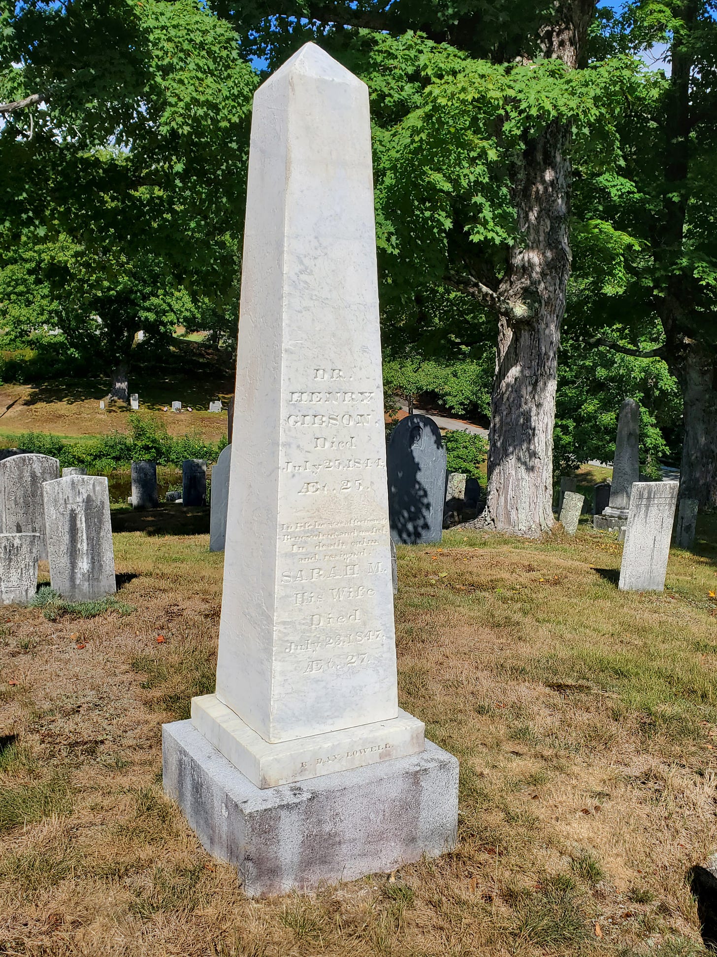 Dr, Henry Gibson cleaned gravestone