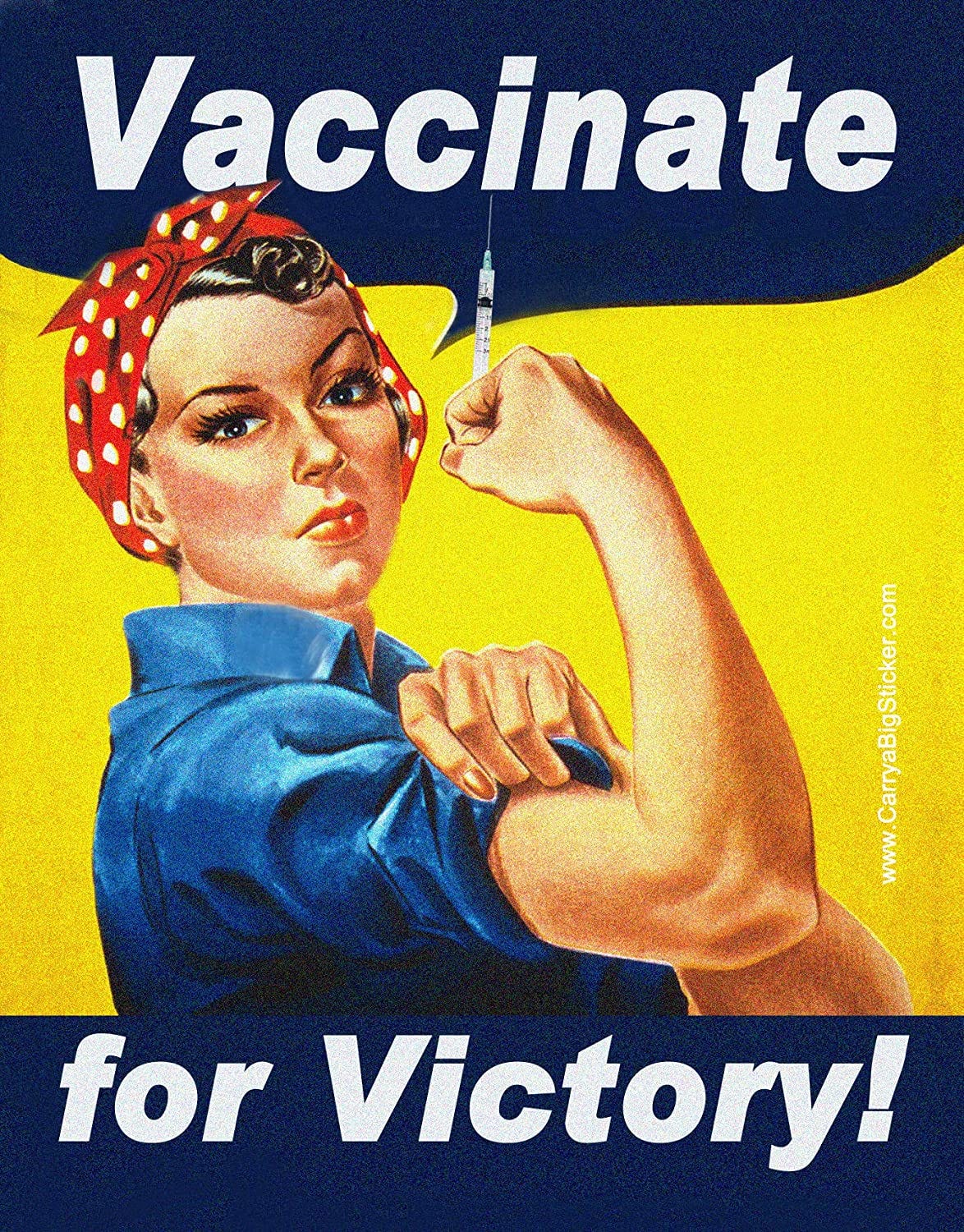 Amazon.com: Vaccinate for Victory Rosie The Riveter Bumper Sticker Poster  Style: Kitchen & Dining