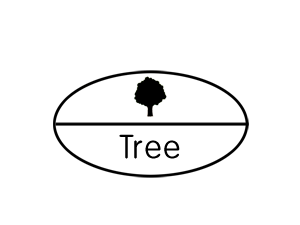 A drawing of a tree in the top half of a circle. On the bottom half of the tree is the word "tree." It is a diagram from Ferdinand De Saussure's work on linguistics.