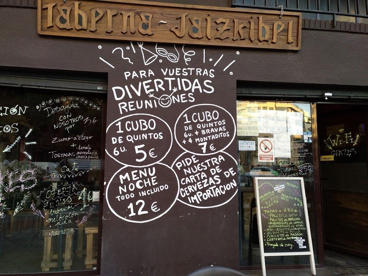 Pub y bar Tasca Jaizkibel, Valencia, Avinguda de la Constitució - Opiniones  del restaurante