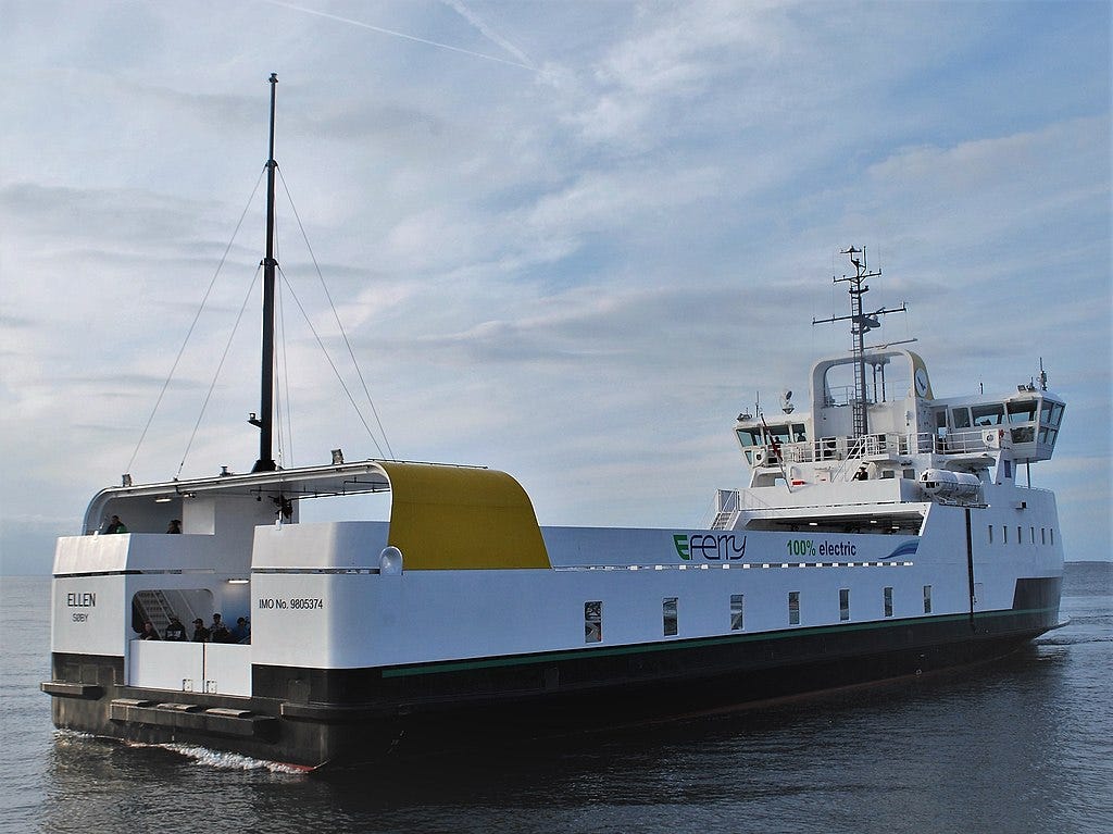 E-ferry Ellen operates between two islands in Denmark.