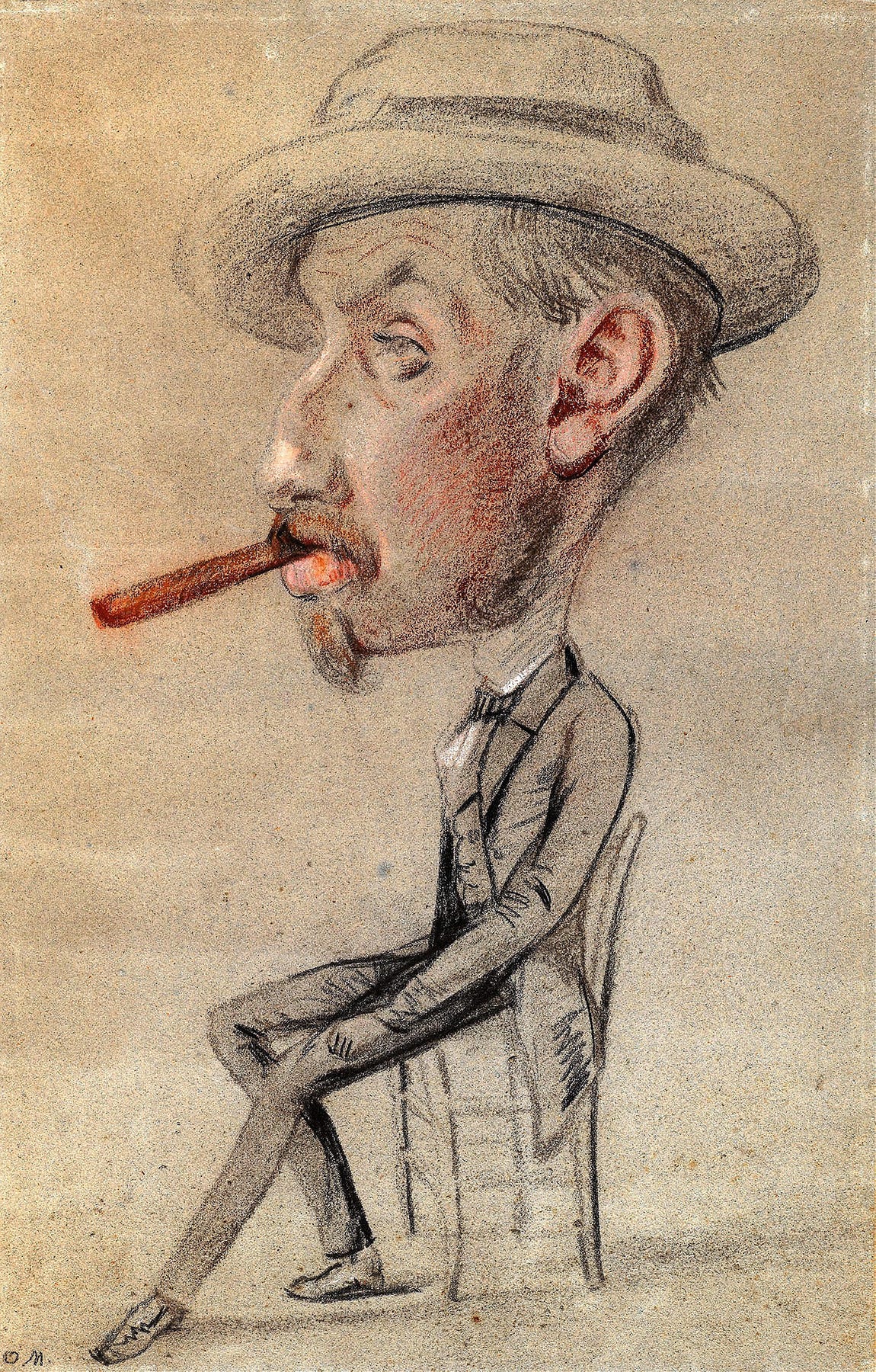 Caricature of a Man with a Big Cigar (1855–1856)