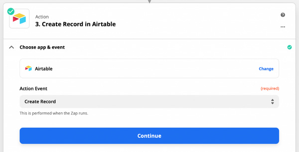 Step: Create Record in Airtable