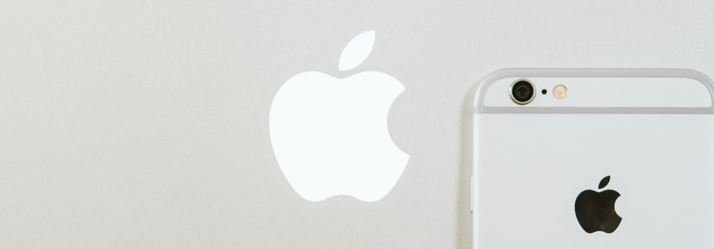 Apple's logo and an iPhone 6
