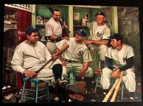New York Yankees Legends Card Babe Ruth Gehrig Derek Jeter Mantle DiMaggio  - Picture 1 of 2
