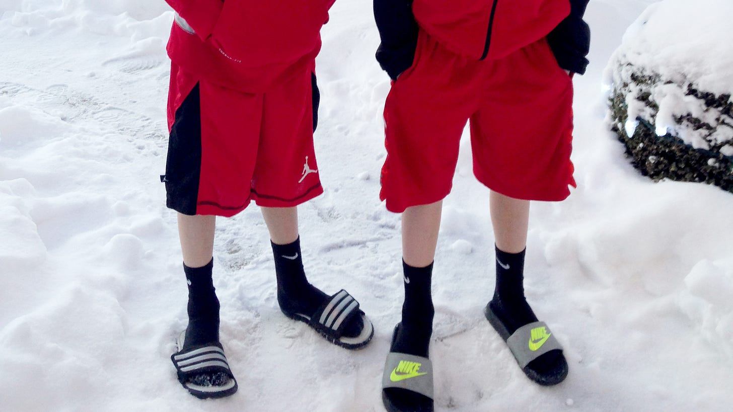 Kids wearing shorts in winter: Is it OK?