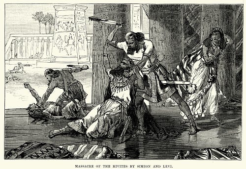 Massacre Of The Hivites By Simeon And Levi Stock Illustration - Download  Image Now - iStock