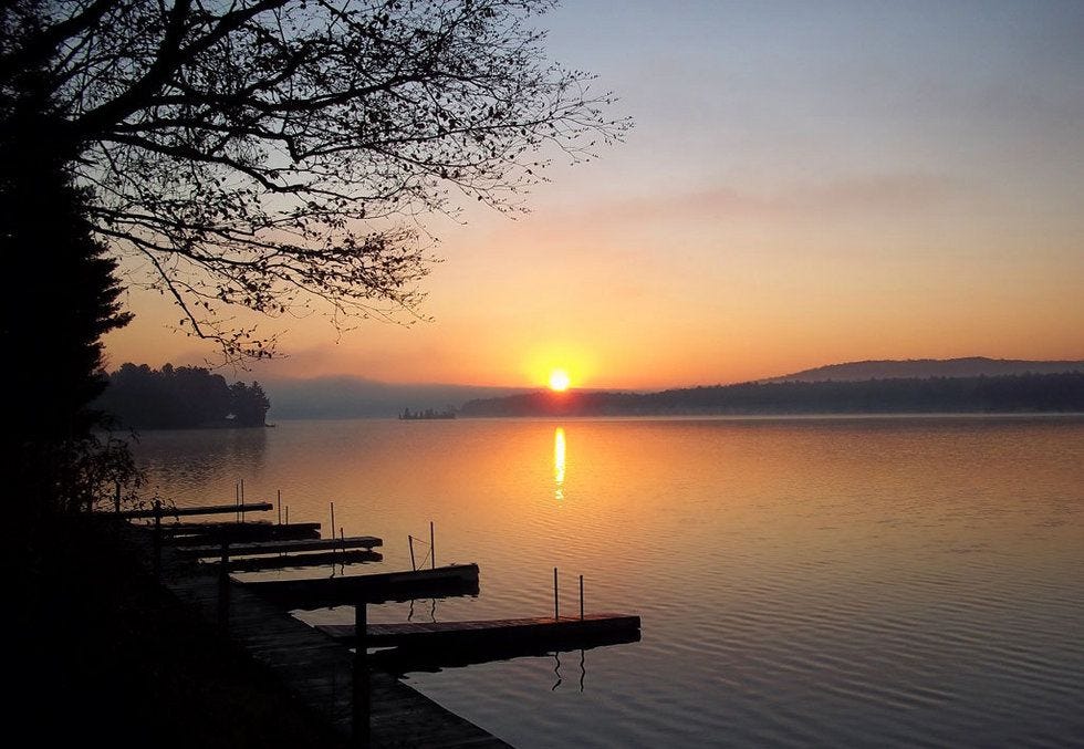 sunrise at Fourth Lake in Inlet, NY | Pretty places, Landscape quilt,  Adirondacks