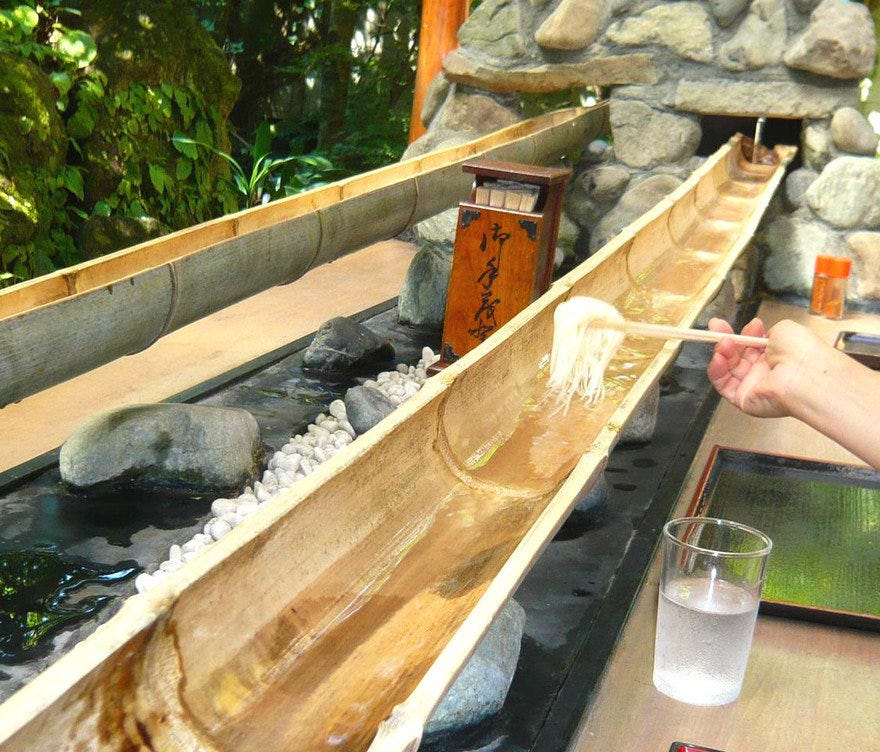 Nagashi-Somen: Japan&#39;s Bizarre Summertime Ritual of Eating Noodles Out of a  Flowing Bamboo Track - Core77