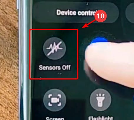 Turn on Sensors off