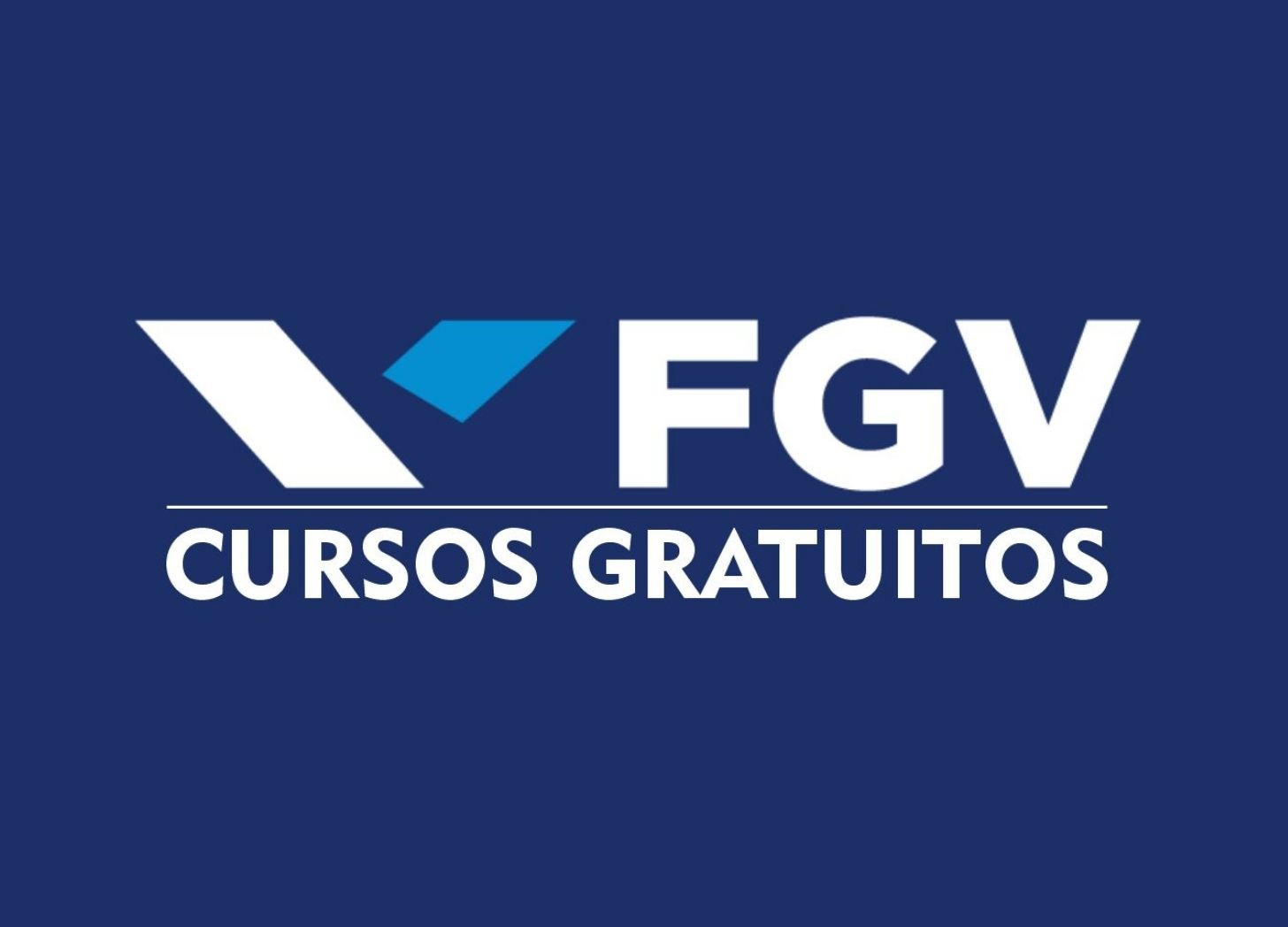 Logo da FGV com título “Cursos Gratuitos” abaixo.