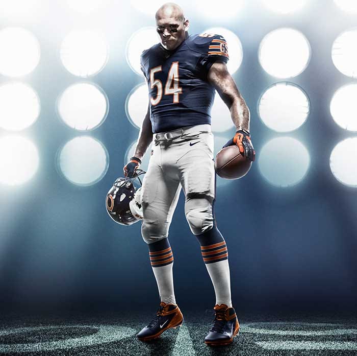 Take a look back at a century of Chicago Bears uniforms, including 97 years  of orange and blue (and 3 of red and gold) - Chicago Tribune