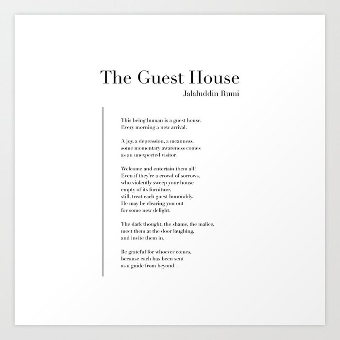 The Guest House by Rumi Art Print by Wise Magpie Prints | Society6