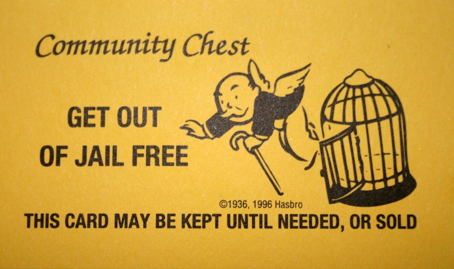 get out of jail free card printable | Monopoly cards, Jail, Cards