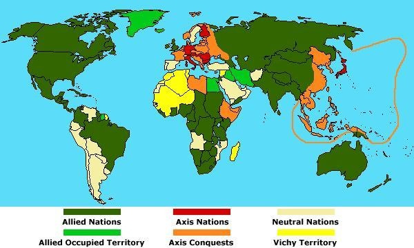 Allied Powers vs Axis Powers - World War II