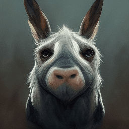 A forlorn looking donkey.