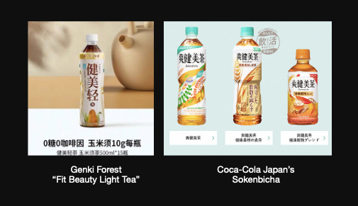 Genki Forest’s “Fit Beauty Light” Tea vs  Coca-Cola Japan’s Sokenbicha
