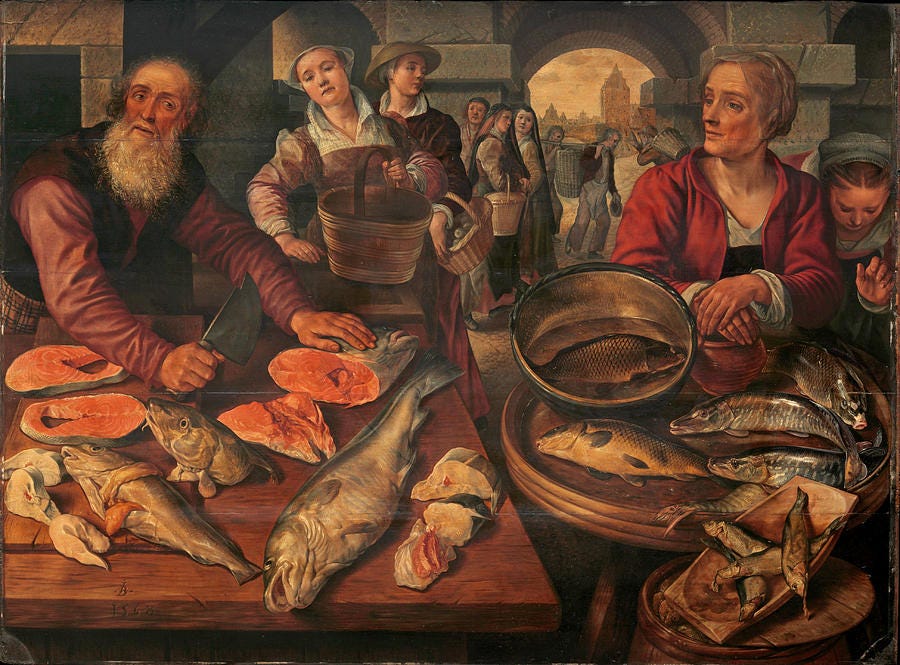 Fish Market Painting by Joachim Beuckelaer | Pixels