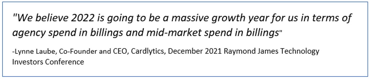 Cardlytics $CDLX: Thoughts Following Q4 2021 Earnings, Discussions on the Entertainment Acquisition, Ad Agencies, Bridg, Neobanks/Fintechs, Open Banking, BofA, New Ad Server and Q4 and Full Year 2021 Numbers, Swany407, Austin Swanson