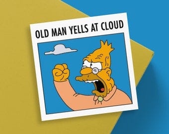 The Simpsons Square Print 21cm Old Man Yells at Cloud - Etsy Canada