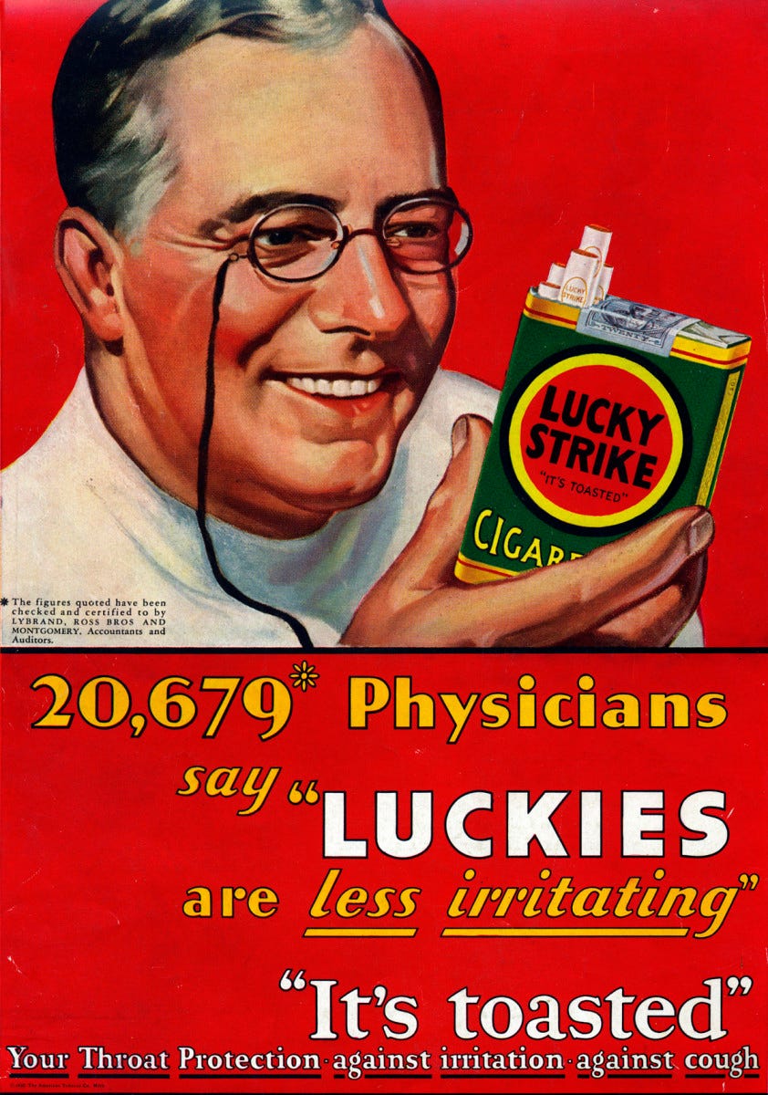 A 1930 Lucky Strike advertisement. 