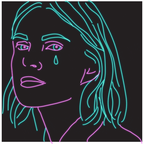 GIF by @emmadarvick of a girl crying a single tear.