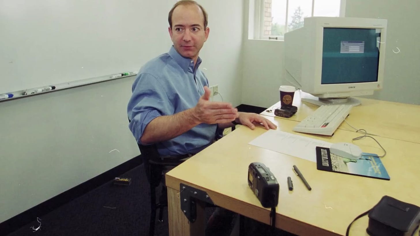 Jeff Bezos' first desk at Amazon was made of a wooden door