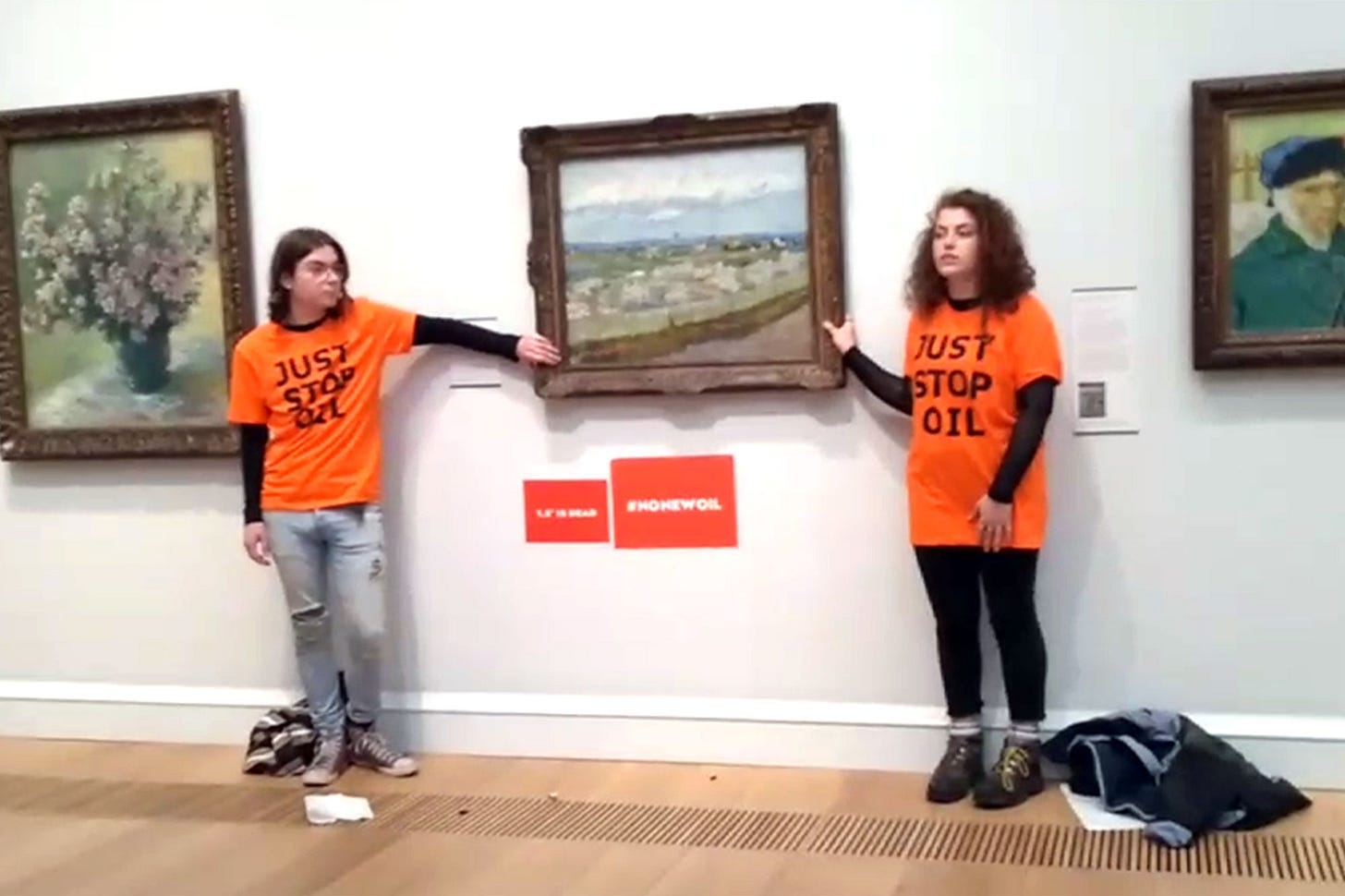 Climate activists glue hands to Vincent van Gogh painting, other artworks  in the UK