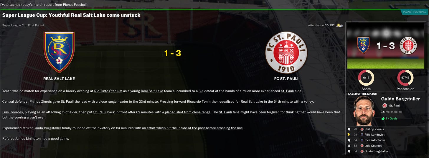 Football Manager 2021 Match Review
