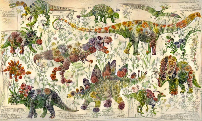 Chris Rodley dinosaurs and flowers