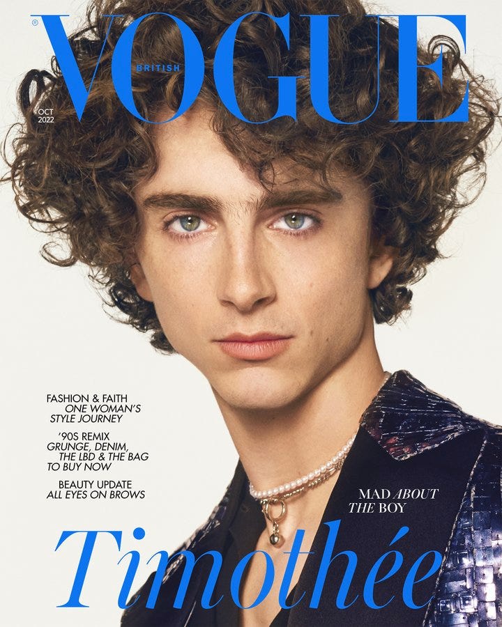 Timothée Chalamet is first male British Vogue cover star - BBC News