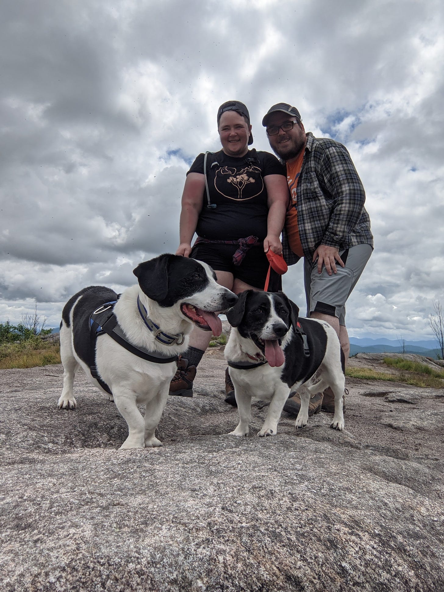 Grayson, McGravin, and Hank and Dean on top of Coney Mountain in Tupper Lake, New York