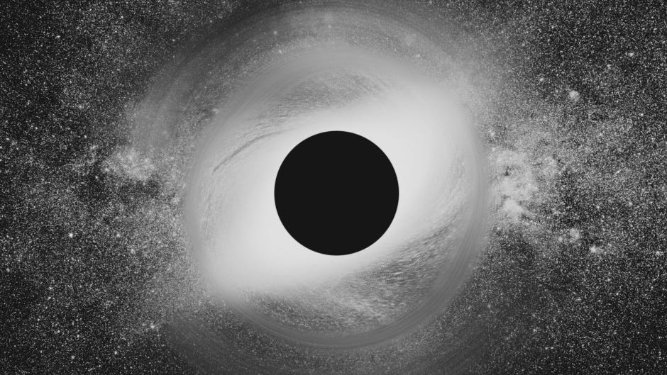 Black hole in black and white