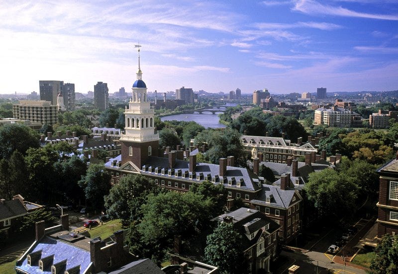 The campus of Harvard University in Cambridge, Mass.