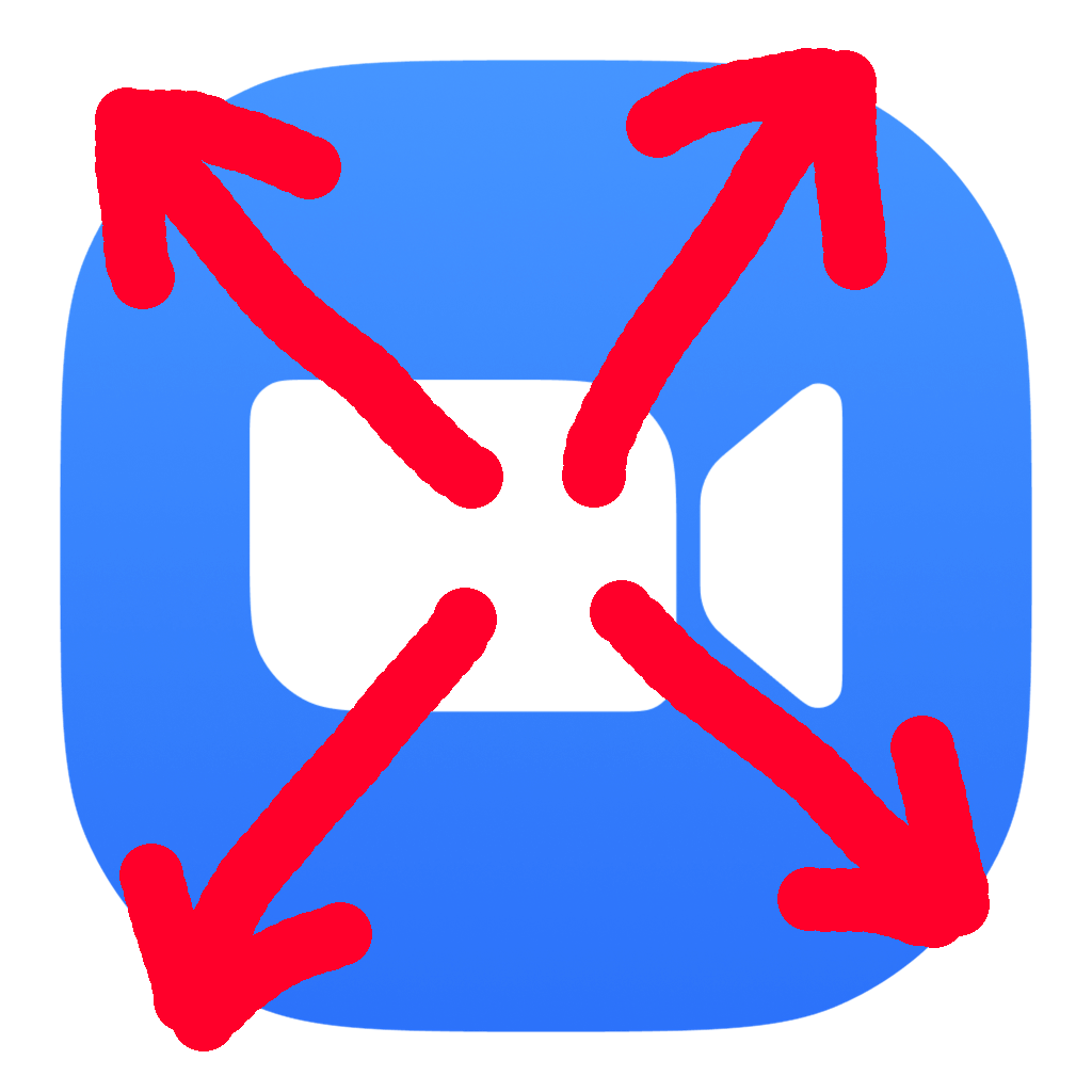 Zoom Escaper Logo: The Zoom Icon with crudely drawn arrows over it