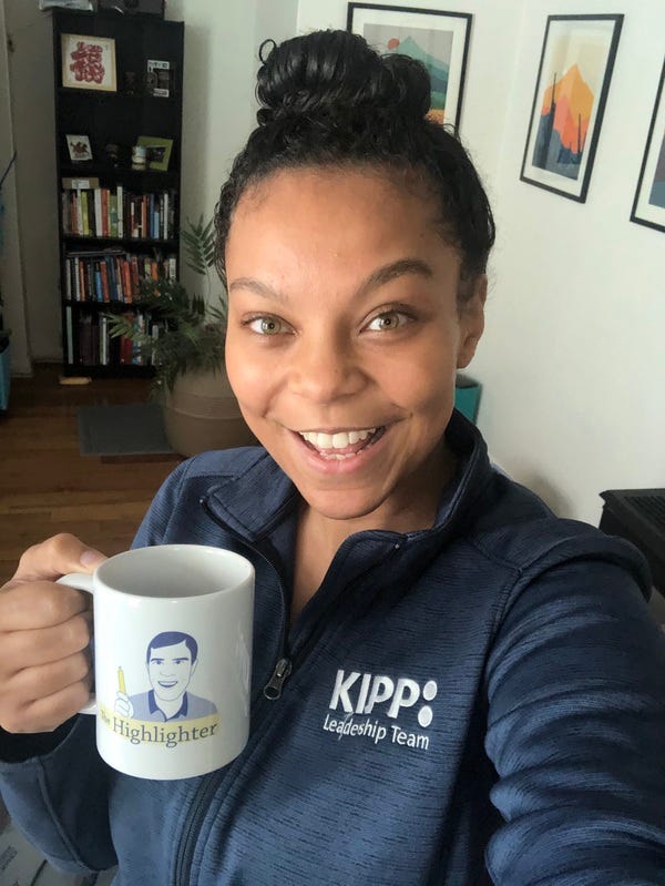 Here’s VIP member and loyal reader Camille enjoying a warm beverage with her new fancy mug. She’s also an avid and invaluable member of Article Club. Thank you for your thoughtful insights to our reading community, Camille!