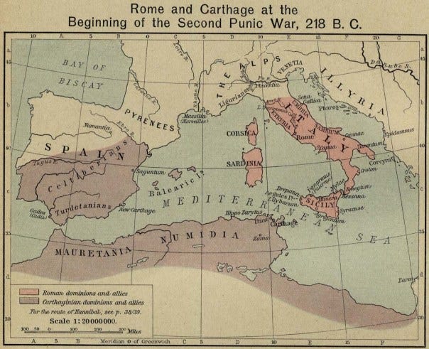 Carthage and Rome Map