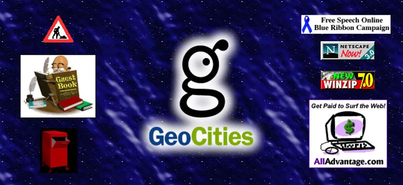 A 90's style GeoCities banner